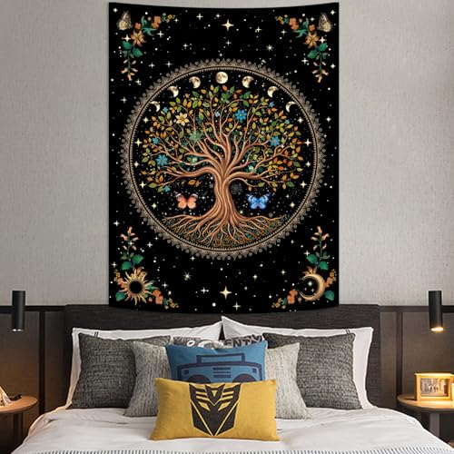 Tree of Life Tapestry Moon Phase Wall Tapestry