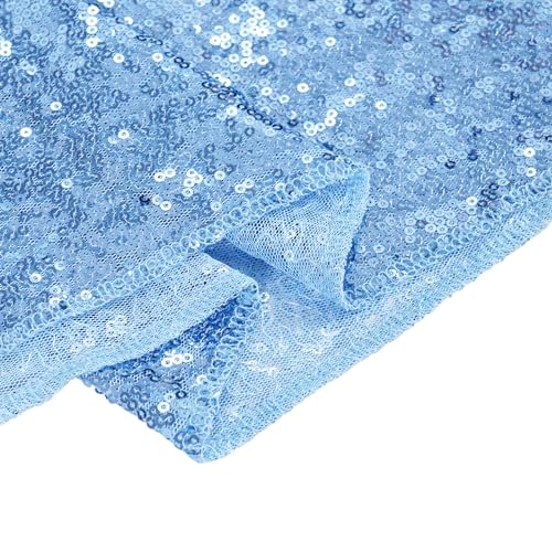 Sequin Tablecloth 60x102 Inch Baby Blue for Wedding Party