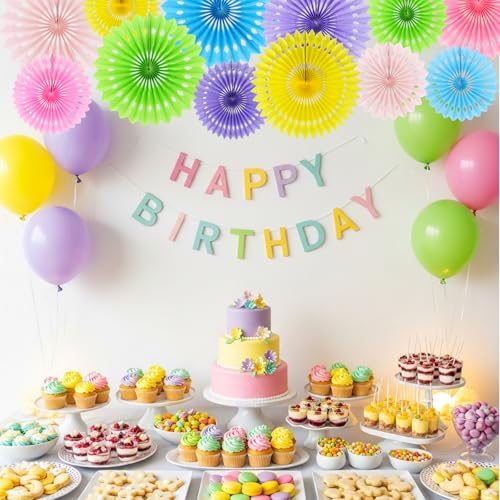 Honeycomb Round Paper Fans Macaron Hanging Party Decoration