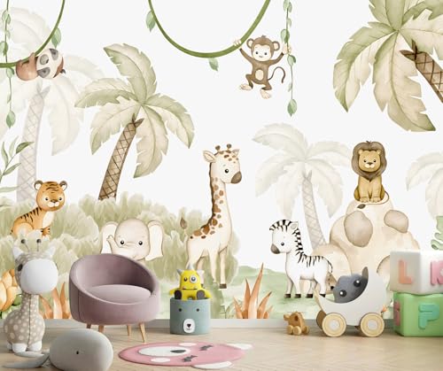Safari Wallpaper Peel and Stick Animal Walls Mural for Nursery