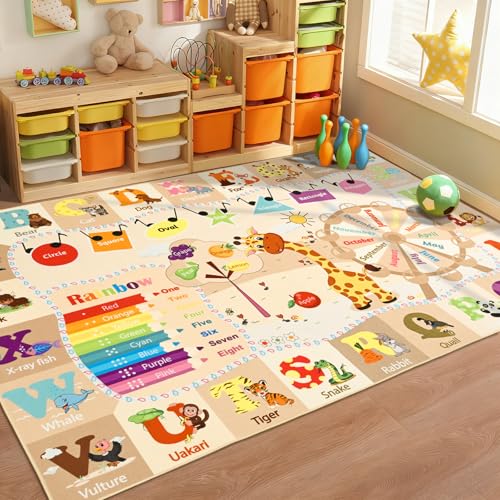 BENRON 5x7 Playroom Rug for Kids Washable
