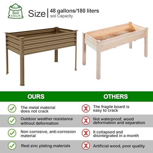 Galvanized Oval Large Metal Raised Garden Bed with Legs for Vegetables