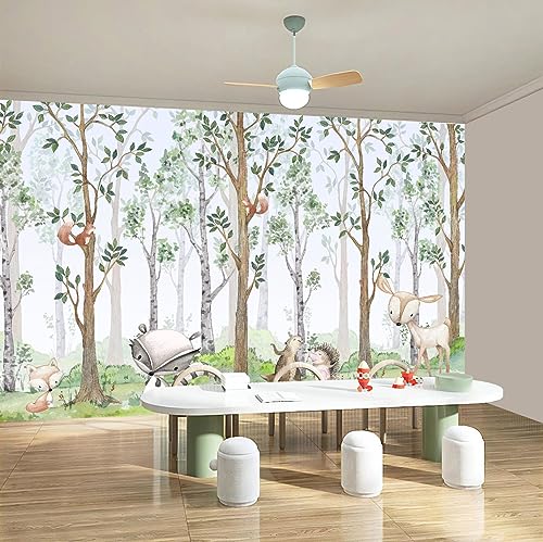 Nursery Animals Forest Wallpaper Mural for Kids Room Bedroom (51.52 Sq Ft)