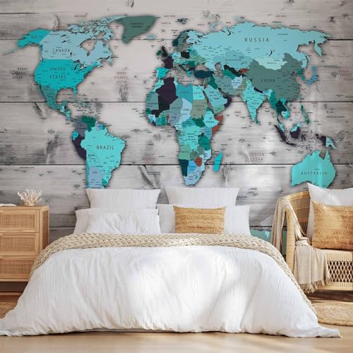 Wall Mural World Map 96x69 in (46.17 Sq Ft)