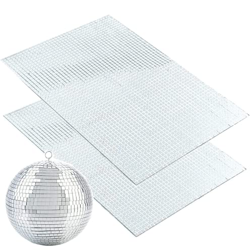 Real Glass Silver Mirrors Mosaic Tiles Sticker for Craft Square Glass Tiles Self Adhesive