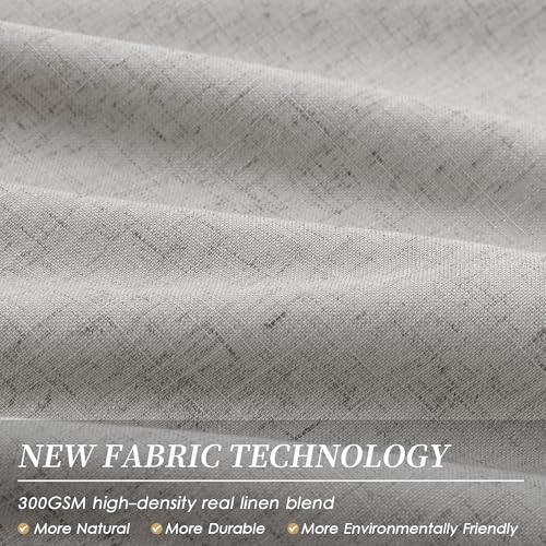 100% Blackout Linen Curtains for Bedroom 90 inches Long (2 Count)