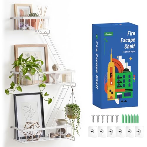 Fire Escape Wall Shelf White (3 Count)