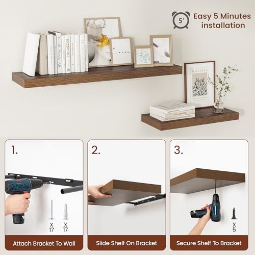12 Inch Deep Floating Shelves 36” Set of 2 (2 Count)