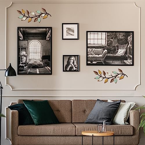 2 Pcs Metal Leaf Wall Art Vine Branch Decor (2 Count)