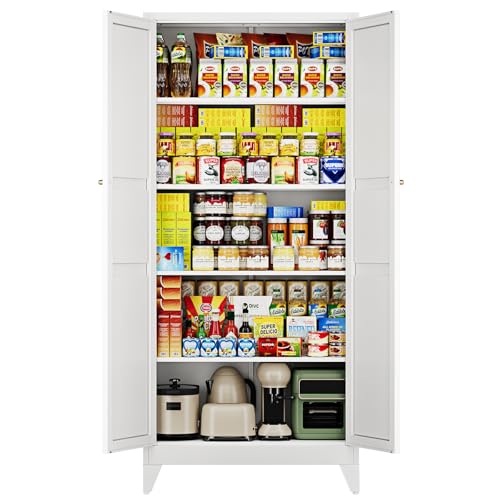75" H Metal Storage Cabinet with 2 Doors and 4 Shelves