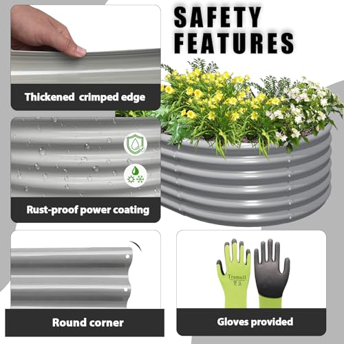 8x3x1.5ft Galvanized Raised Garden Bed