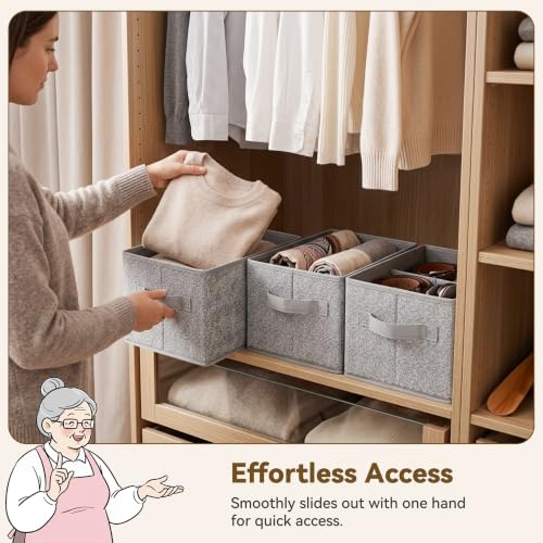 Closet Storage Bins with Handles (3 Count)