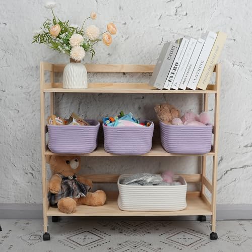 Small Woven Storage Baskets for Shelves (3 Count)