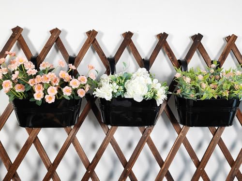 10" Metal Hanging Planter for Railing with Detachable Hooks (4 Count)