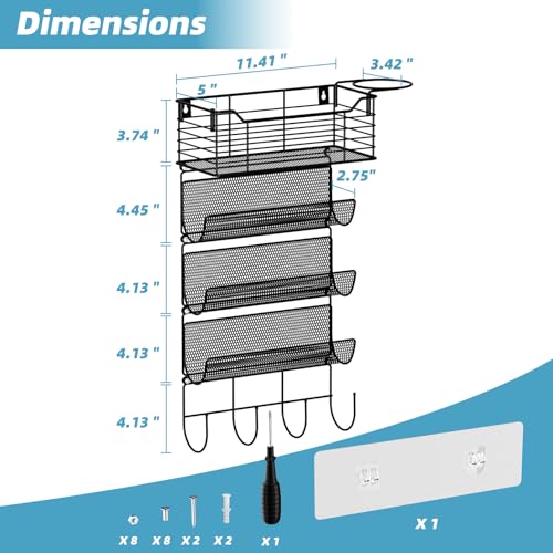 4 Tier Hair Tool Organizer Wall Mount (6 Count)