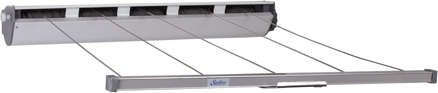 Household Essentials Retractable 5-Line Dryer, White - NestledHome