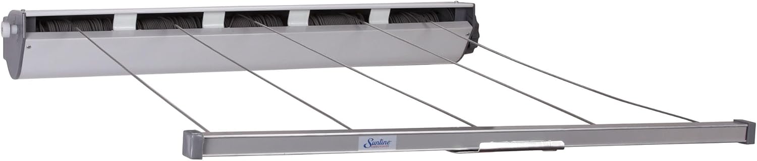 Household Essentials Retractable 5-Line Dryer, White - NestledHome