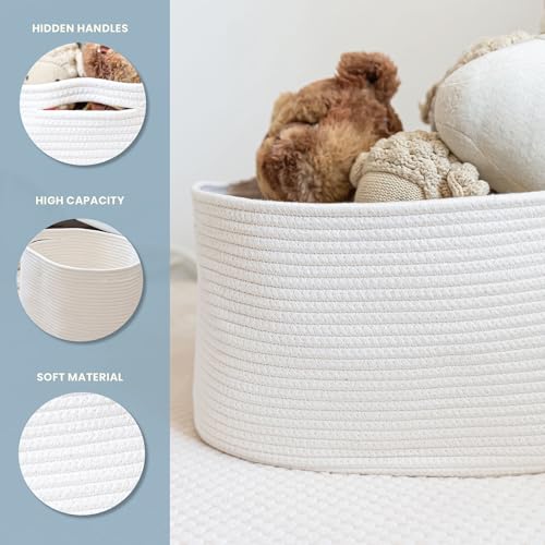 Cotton Rope Baskets for Shelves (3 Count)