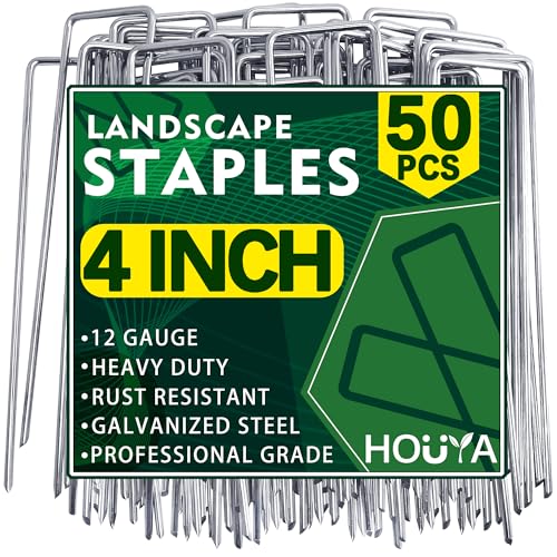 50 Pack Landscape Staples 4 Inch 12 Gauge Garden Stakes (59 Count)