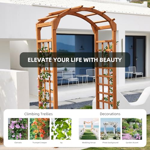 Solid Fir Wood Garden Arch Trellis for Climbing Plants Outdoor