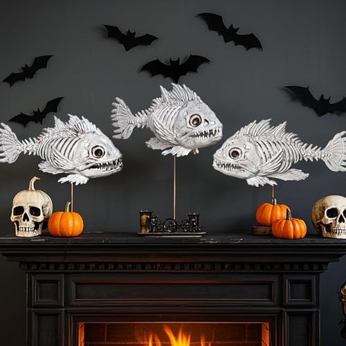 3 Pack Halloween Skeleton Decor Halloween Fish Tank Decorations (3 Count)