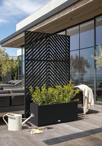 Block Series Long Box Planter + Arrow Privacy Screen Set