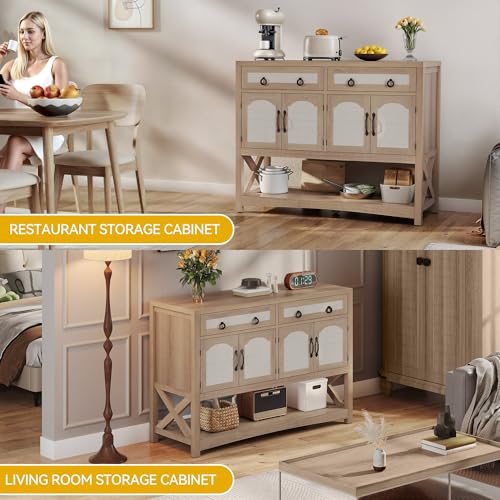 47.2" Rattan Buffet Sideboard with 2 Drawers