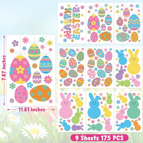 9 Sheets Easter Window Clings (9 Count)