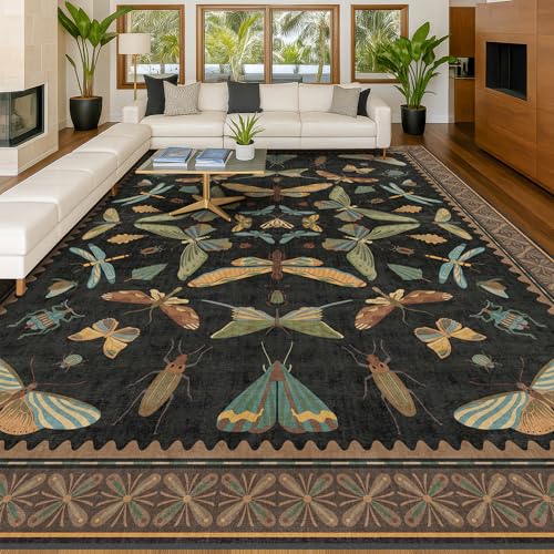 Large Black Rug for Living Room (108 Sq Ft)