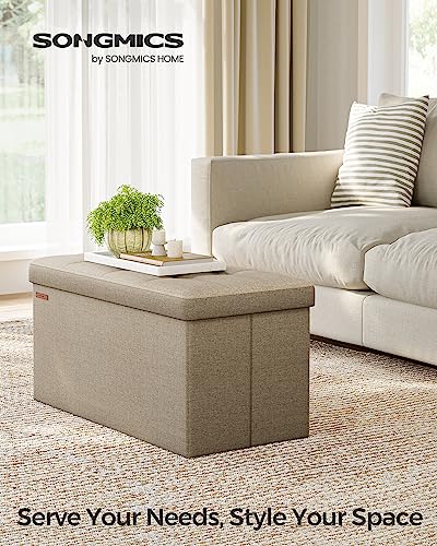 30 Inches Folding Storage Ottoman Bench