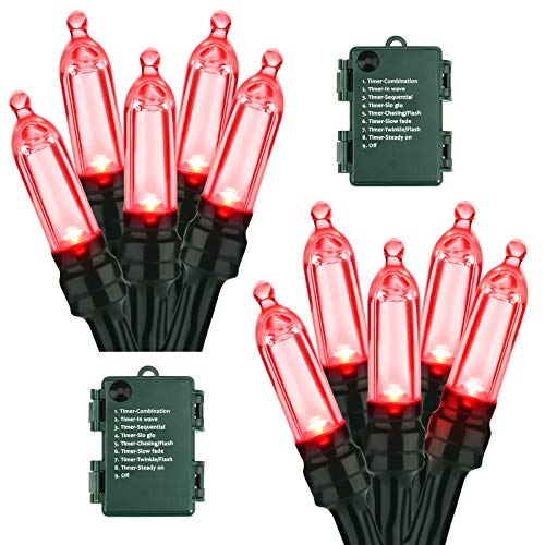 Red Christmas Lights Battery Operated