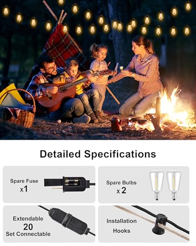 Patio String Lights 50FT LED (27 Count)