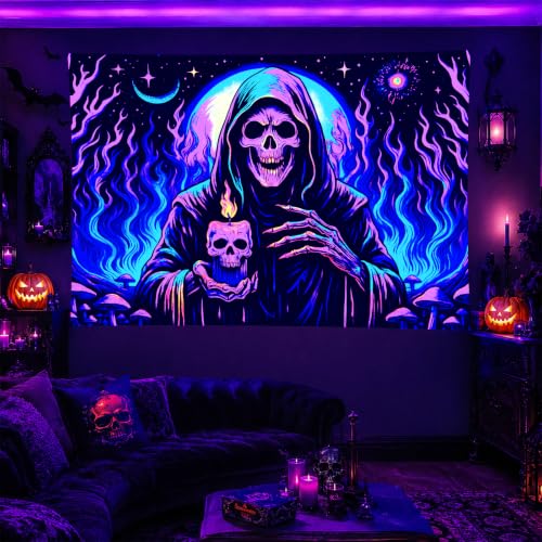 Halloween UV Tapestry Grim Reaper Backdrop 78 x 59 Inch