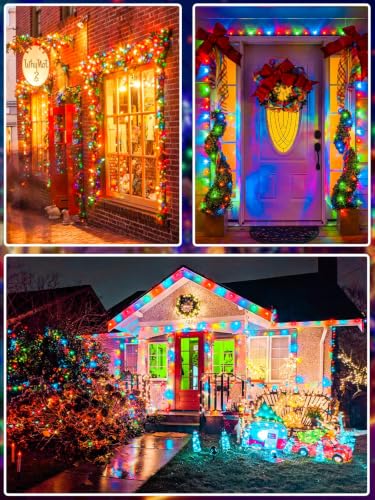 2 Pack Extendable 600 LED Christmas String Lights Indoor Outdoor Multicolor