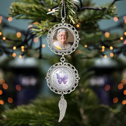 Metal Memorial Ornament with Custom Photo