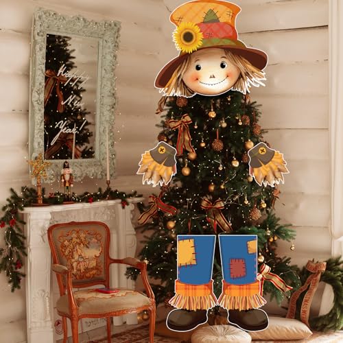 Fall Scarecrow Christmas Tree Topper Autumn Decoration