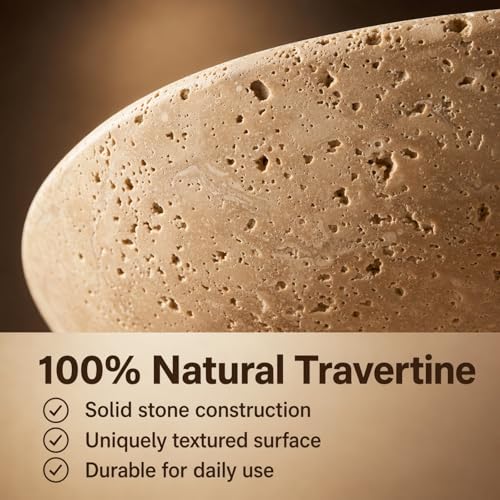 11.8" Natural Travertine Fruit Bowl