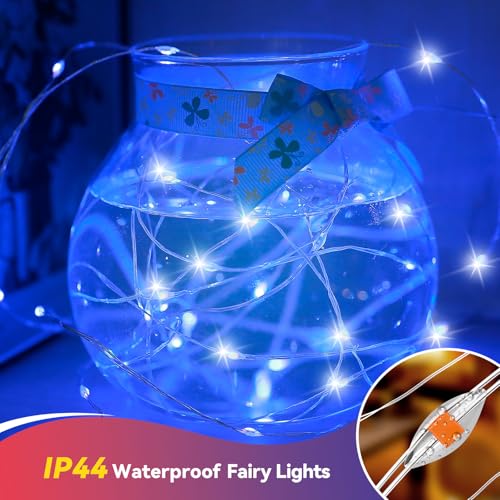 4 Pack Blue Fairy Lights Battery Operated