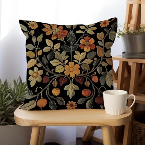 William Morris Abstract Vintage Print Floral Velvet Design Throw Pillow Covers Home Decor