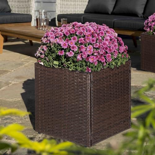 Set of 2 Large Square Planter with Removable Liner (2 Count)