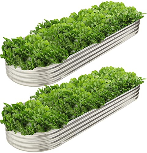 9' x 3' Metal Oval Raised Garden Bed Planter (2 Count)