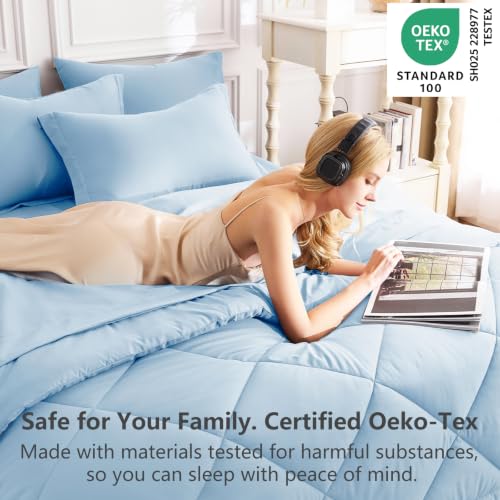 Twin XL Comforter Set 68"x88" Baby Blue