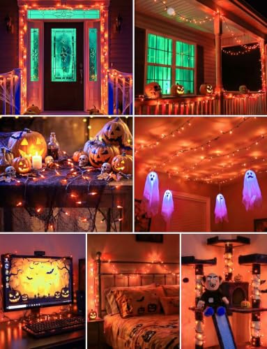 2Pack Orange Outdoor Halloween Lights