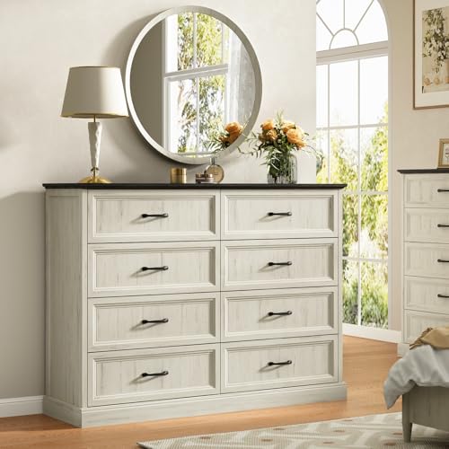 Farmhouse 8 Drawer Dresser for Bedroom