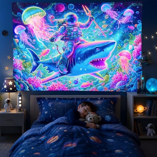 Blacklight Tapestry Galaxy Party Wall Decor 78 x 59 Inch