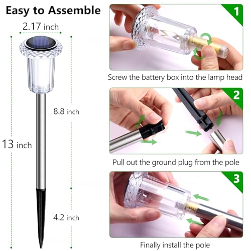 Solar Garden Lights Outdoor Waterproof Warm White LED 15 Pack (15 Count)