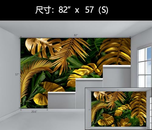 Gold Tropical Palm Leaf Peel and Stick Wallpaper Mural for Bedroom