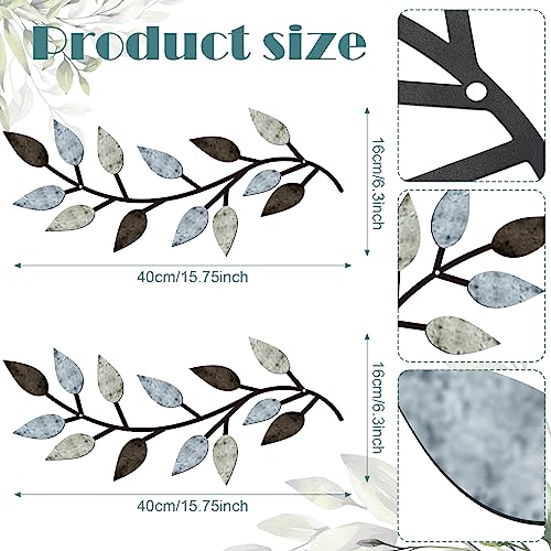 2 Pcs Metal Leaf Wall Art Vine Branch Decor (2 Count)