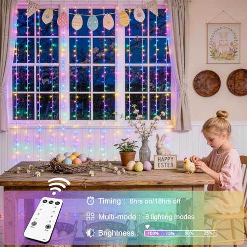 300LED Curtain Lights for Easter Decor (9.8 Foot)