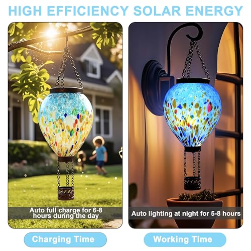 Solar Hot Air Balloon Glass Lantern